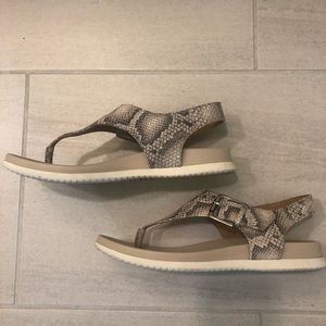 Sofft Snake Skin Print Leather Upper Sandals